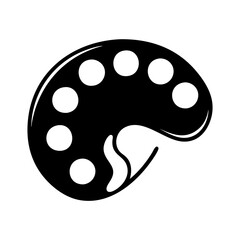 art palette icon, art palette silhouette vector illustration-simple silhouette illustration of art palette, perfect for art palette logos and icons