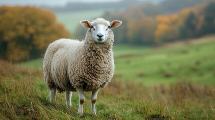 Obraz premium calf isolated on white background Female Dorset Sheep (Isolated PNG)
