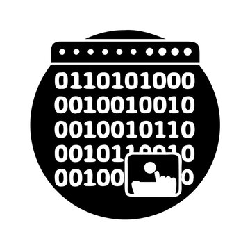 binary code icon, binary code silhouette vector illustration-simple silhouette illustration of binary code, perfect for binary code logos and icons