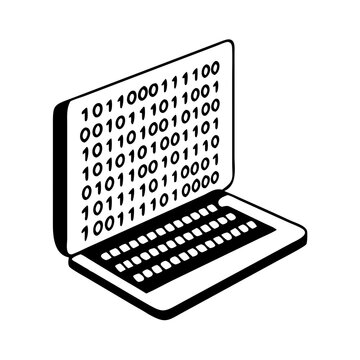 binary code icon, binary code silhouette vector illustration-simple silhouette illustration of binary code, perfect for binary code logos and icons
