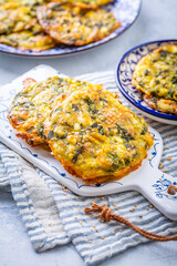 Mediterranean Spinach and Feta Crisps, gluten free alternative to savory pancake