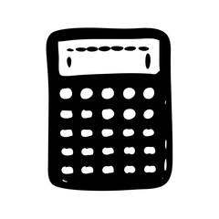 Naklejka premium calculator icon, calculator silhouette vector illustration-simple silhouette illustration of calculator, perfect for calculator logos and icons