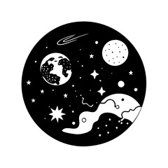 celestial icon, celestial silhouette vector illustration-simple silhouette illustration of celestial, perfect for celestial logos and icons