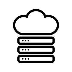 Cloud and Server Data icon vector image. Suitable for mobile apps, web apps and print media.