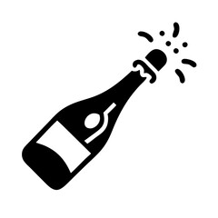 champagne bottle icon, champagne bottle silhouette vector illustration-simple silhouette illustration of champagne bottle, perfect for champagne bottle logos and icons