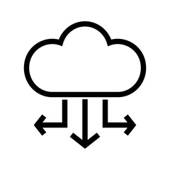 Cloud Data Distribution icon vector image. Suitable for mobile apps, web apps and print media.