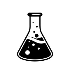 chemistry flask icon, chemistry flask silhouette vector illustration-simple silhouette illustration of chemistry flask, perfect for chemistry flask logos and icons