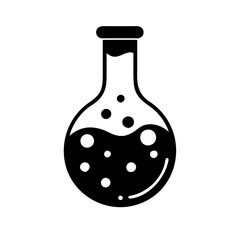 chemistry flask icon, chemistry flask silhouette vector illustration-simple silhouette illustration of chemistry flask, perfect for chemistry flask logos and icons