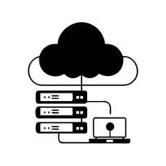 cloud storage icon, cloud storage silhouette vector illustration-simple silhouette illustration of cloud storage, perfect for cloud storage logos and icons