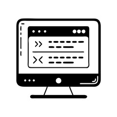 coding terminal icon, coding terminal silhouette vector illustration-simple silhouette illustration of coding terminal, perfect for coding terminal logos and icons