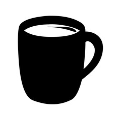 coffee mug icon, coffee mug silhouette vector illustration-simple silhouette illustration of coffee mug, perfect for coffee mug logos and icons