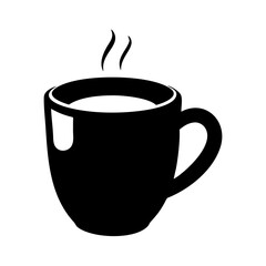 coffee mug icon, coffee mug silhouette vector illustration-simple silhouette illustration of coffee mug, perfect for coffee mug logos and icons