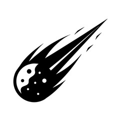 comet icon, comet silhouette vector illustration-simple silhouette illustration of comet, perfect for comet logos and icons