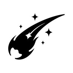 comet icon, comet silhouette vector illustration-simple silhouette illustration of comet, perfect for comet logos and icons