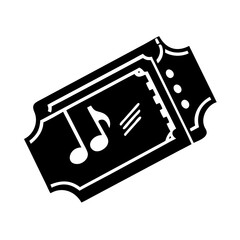 concert ticket icon, concert ticket silhouette vector illustration-simple silhouette illustration of concert ticket, perfect for concert ticket logos and icons