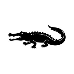 crocodile icon, crocodile silhouette vector illustration-simple silhouette illustration of crocodile, perfect for crocodile logos and icons