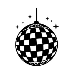 disco ball icon, disco ball silhouette vector illustration-simple silhouette illustration of disco ball, perfect for disco ball logos and icons