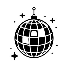 disco ball icon, disco ball silhouette vector illustration-simple silhouette illustration of disco ball, perfect for disco ball logos and icons