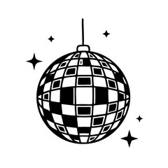 disco ball icon, disco ball silhouette vector illustration-simple silhouette illustration of disco ball, perfect for disco ball logos and icons