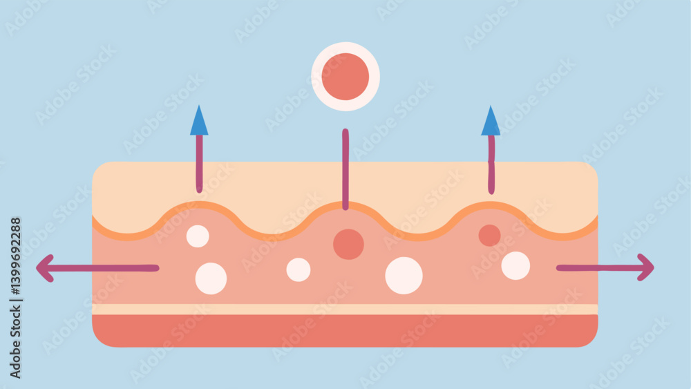 Poster diagram of skin improvement an annotated diagram showing the transition from rough to smooth skin hi