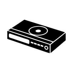 Obraz premium dvd player icon, dvd player silhouette vector illustration-simple silhouette illustration of dvd player, perfect for dvd player logos and icons