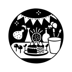 festival feast icon, festival feast silhouette vector illustration-simple silhouette illustration of festival feast, perfect for festival feast logos and icons