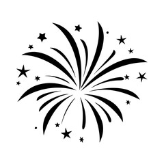 fireworks icon, fireworks silhouette vector illustration-simple silhouette illustration of fireworks, perfect for fireworks logos and icons