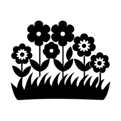 flower bed icon, flower bed silhouette vector illustration-simple silhouette illustration of flower bed, perfect for flower bed logos and icons