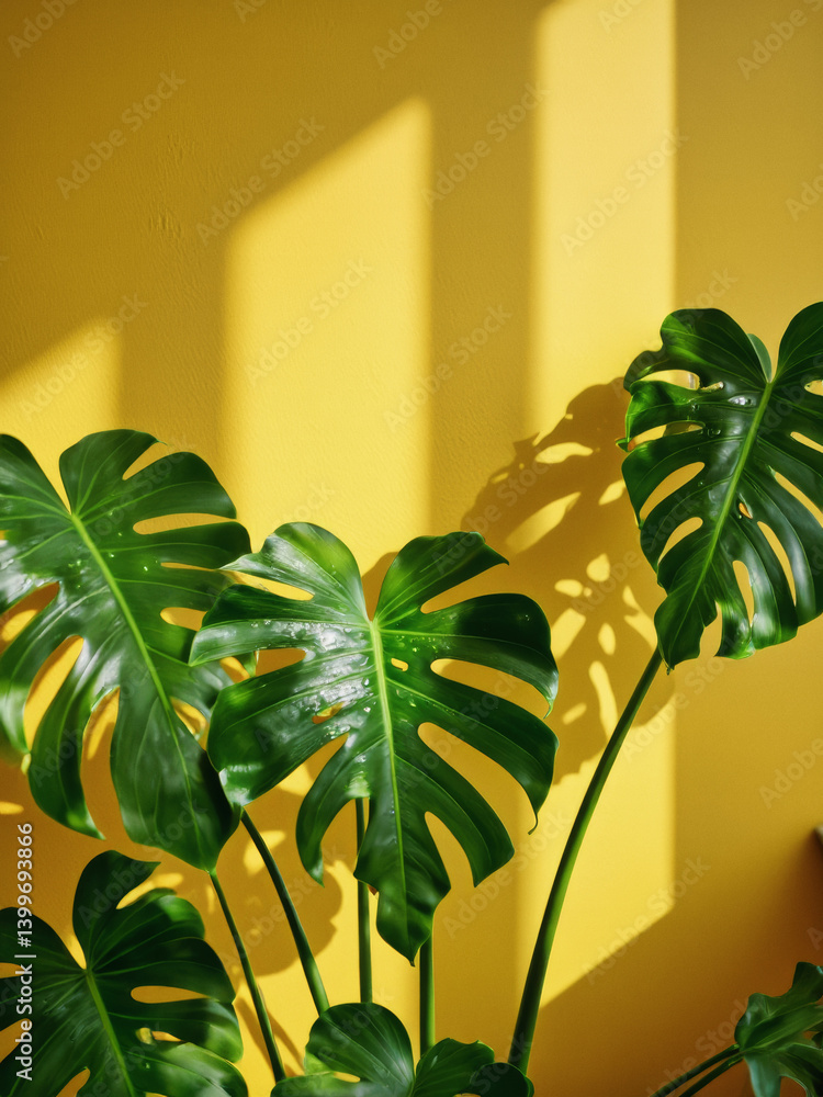 Poster everyday objects - for downstream advertisement and design: sunlight streams across a vibrant yellow