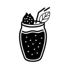 green smoothie icon, green smoothie silhouette vector illustration-simple silhouette illustration of green smoothie, perfect for green smoothie logos and icons