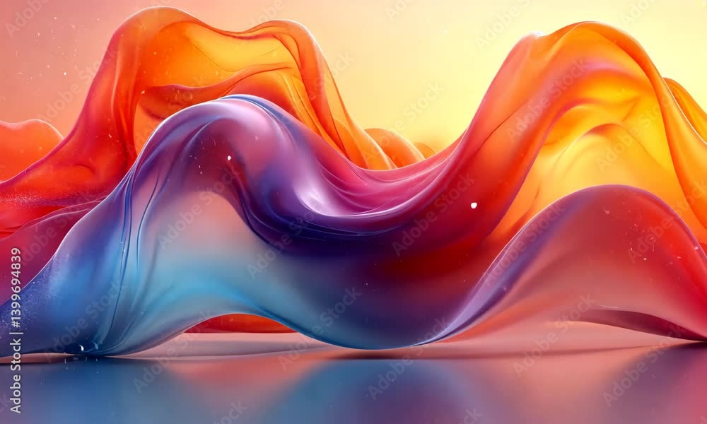 Poster vibrant flowing abstract gradient wave animation for captivating backdrop