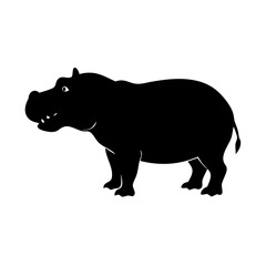 hippo icon, hippo silhouette vector illustration-simple silhouette illustration of hippo, perfect for hippo logos and icons