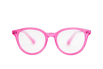 a pair of stylish transparent pink glasses set against a neutral background showcasing their unique design and color they serve as a fashionable accessory for enhancing one's look