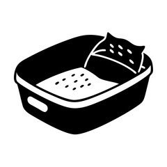 litter box icon, litter box silhouette vector illustration-simple silhouette illustration of litter box, perfect for litter box logos and icons