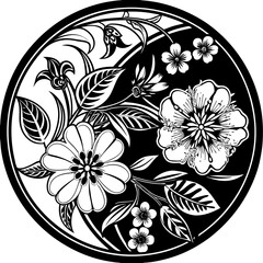 black and white floral background