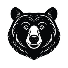 bear head grizzly cute vector art silhouette
