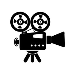 movie camera icon, movie camera silhouette vector illustration-simple silhouette illustration of movie camera, perfect for movie camera logos and icons