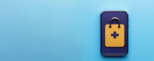 Health app security feature digital health iconography minimalist design modern aesthetic concept