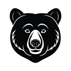 bear head grizzly cute vector art silhouette