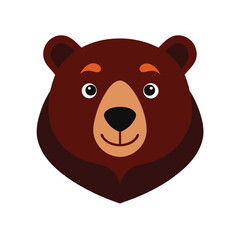 Naklejka premium bear head grizzly cute vector art silhouette
