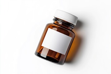 Amber Bottle Mockup with Blank Label Product Shot for Branding