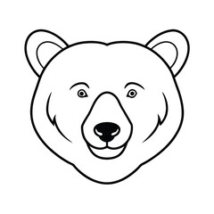 bear head grizzly cute vector art silhouette
