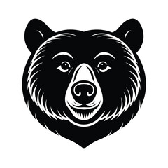 bear head grizzly cute vector art silhouette