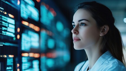 Fototapeta premium Analyzing data streams tech hub digital content indoor close-up empowering innovation