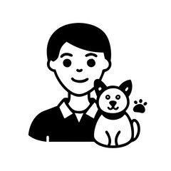 pet owner icon, pet owner silhouette vector illustration-simple silhouette illustration of pet owner, perfect for pet owner logos and icons