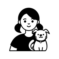 pet owner icon, pet owner silhouette vector illustration-simple silhouette illustration of pet owner, perfect for pet owner logos and icons