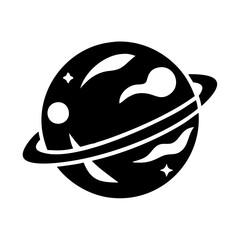 planet icon, planet silhouette vector illustration-simple silhouette illustration of planet, perfect for planet logos and icons