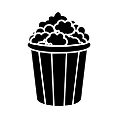 popcorn bucket icon, popcorn bucket silhouette vector illustration-simple silhouette illustration of popcorn bucket, perfect for popcorn bucket logos and icons