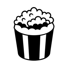 popcorn bucket icon, popcorn bucket silhouette vector illustration-simple silhouette illustration of popcorn bucket, perfect for popcorn bucket logos and icons