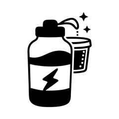 pre workout drink icon, pre workout drink silhouette vector illustration-simple silhouette illustration of pre workout drink, perfect for pre workout drink logos and icons